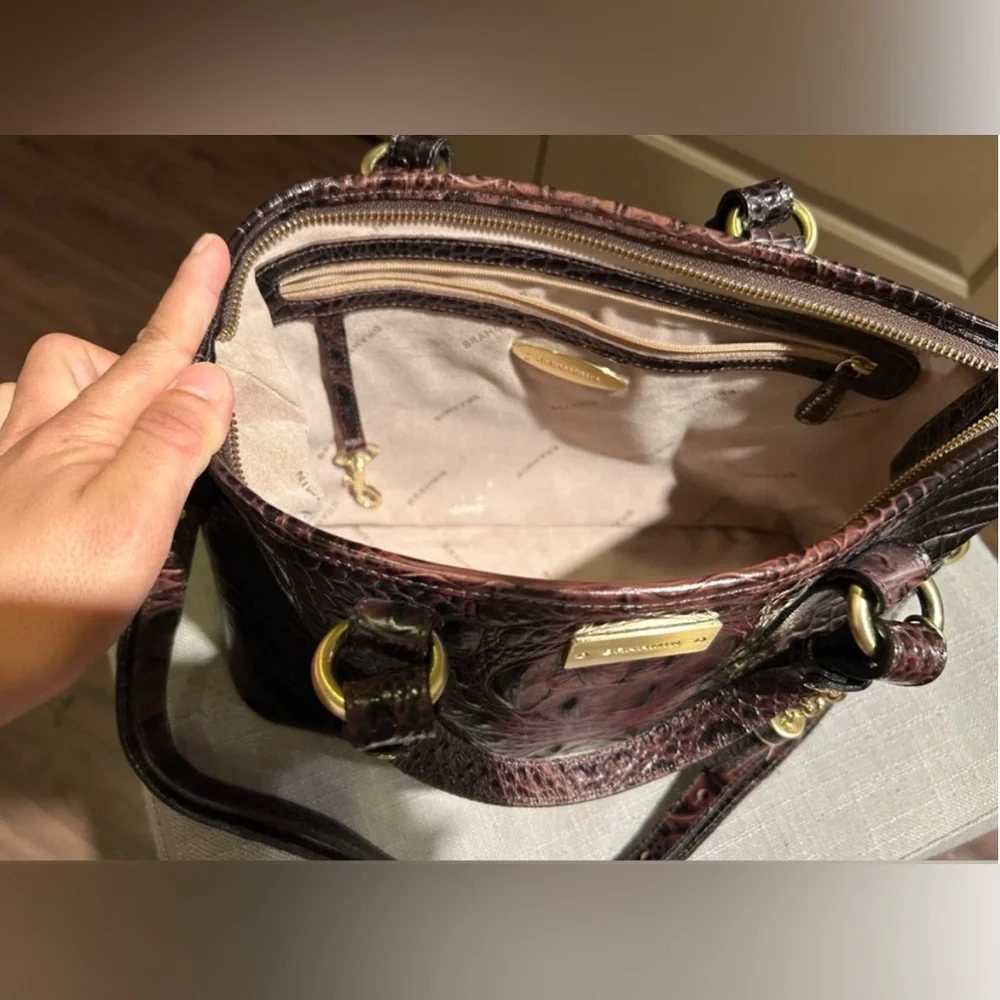 Brahmin Mini Asher Melbourne Embossed Leather Satchel - Picture 8 of 12